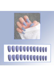 European and American wear nail frosted nail short nail and long nail patch solid color fashion trapezoid nail product