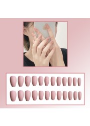 European and American wear nail frosted nail short nail and long nail patch solid color fashion trapezoid nail product