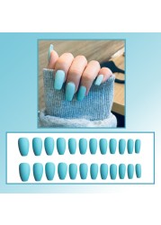 European and American wear nail frosted nail short nail and long nail patch solid color fashion trapezoid nail product