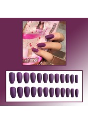 European and American wear nail frosted nail short nail and long nail patch solid color fashion trapezoid nail product