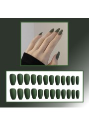 European and American wear nail frosted nail short nail and long nail patch solid color fashion trapezoid nail product