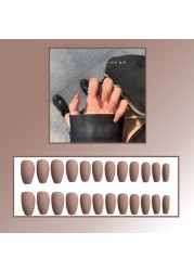 European and American wear nail frosted nail short nail and long nail patch solid color fashion trapezoid nail product