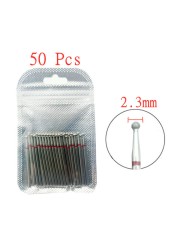 50pcs/set Nail Drill Bit Set Cutter Dental Diamond Grinding Polish Burs Dental Lab Polisher 2.35mm Shank Nail Tools