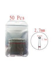 50pcs/set Nail Drill Bit Set Cutter Dental Diamond Grinding Polish Burs Dental Lab Polisher 2.35mm Shank Nail Tools