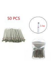 50pcs/set Nail Drill Bit Set Cutter Dental Diamond Grinding Polish Burs Dental Lab Polisher 2.35mm Shank Nail Tools