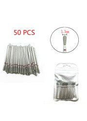 50pcs/set Nail Drill Bit Set Cutter Dental Diamond Grinding Polish Burs Dental Lab Polisher 2.35mm Shank Nail Tools