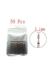 50pcs/set Nail Drill Bit Set Cutter Dental Diamond Grinding Polish Burs Dental Lab Polisher 2.35mm Shank Nail Tools