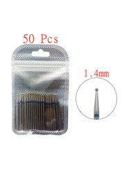 50pcs/set Nail Drill Bit Set Cutter Dental Diamond Grinding Polish Burs Dental Lab Polisher 2.35mm Shank Nail Tools