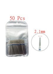 50pcs/set Nail Drill Bit Set Cutter Dental Diamond Grinding Polish Burs Dental Lab Polisher 2.35mm Shank Nail Tools