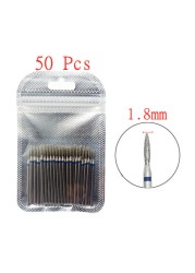 50pcs/set Nail Drill Bit Set Cutter Dental Diamond Grinding Polish Burs Dental Lab Polisher 2.35mm Shank Nail Tools