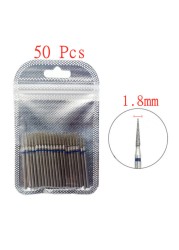 50pcs/set Nail Drill Bit Set Cutter Dental Diamond Grinding Polish Burs Dental Lab Polisher 2.35mm Shank Nail Tools