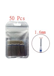 50pcs/set Nail Drill Bit Set Cutter Dental Diamond Grinding Polish Burs Dental Lab Polisher 2.35mm Shank Nail Tools