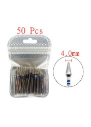 50pcs/set Nail Drill Bit Set Cutter Dental Diamond Grinding Polish Burs Dental Lab Polisher 2.35mm Shank Nail Tools