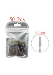 50pcs/set Nail Drill Bit Set Cutter Dental Diamond Grinding Polish Burs Dental Lab Polisher 2.35mm Shank Nail Tools