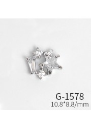 Japanese new style nail art, zircon jewelry, big diamond cross, love all-match real gold color nail art decorations tools