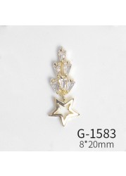 Japanese new style nail art, zircon jewelry, big diamond cross, love all-match real gold color nail art decorations tools