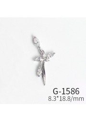 Japanese new style nail art, zircon jewelry, big diamond cross, love all-match real gold color nail art decorations tools