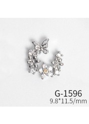 Japanese new style nail art, zircon jewelry, big diamond cross, love all-match real gold color nail art decorations tools