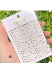 French Nail Finger Tips Sticker Guide Stencil Tape Nail Guides Stickers Manicure DIY Line Tips Nail Art Decals 3D Beauty Tool