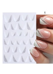 French Nail Finger Tips Sticker Guide Stencil Tape Nail Guides Stickers Manicure DIY Line Tips Nail Art Decals 3D Beauty Tool