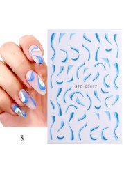 French Nail Finger Tips Sticker Guide Stencil Tape Nail Guides Stickers Manicure DIY Line Tips Nail Art Decals 3D Beauty Tool