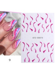 French Nail Finger Tips Sticker Guide Stencil Tape Nail Guides Stickers Manicure DIY Line Tips Nail Art Decals 3D Beauty Tool