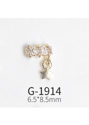 Japanese New Style Nail Art Zircon Jewelry Perfume Bottle Five-pointed Star Zircon Simple Style Real Gold Color Protection