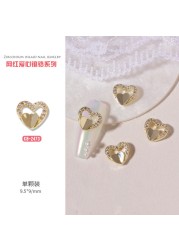 3pcs nail art love zircon color preserved super flash three-dimensional diamond smiley nail accessories love necklace