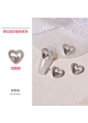 3pcs nail art love zircon color preserved super flash three-dimensional diamond smiley nail accessories love necklace