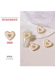 3pcs nail art love zircon color preserved super flash three-dimensional diamond smiley nail accessories love necklace