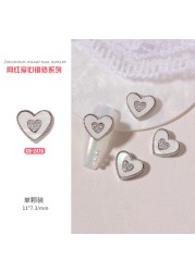 3pcs nail art love zircon color preserved super flash three-dimensional diamond smiley nail accessories love necklace