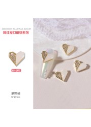 3pcs nail art love zircon color preserved super flash three-dimensional diamond smiley nail accessories love necklace