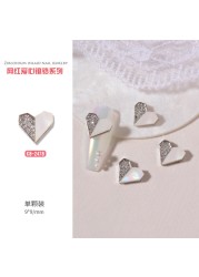 3pcs nail art love zircon color preserved super flash three-dimensional diamond smiley nail accessories love necklace