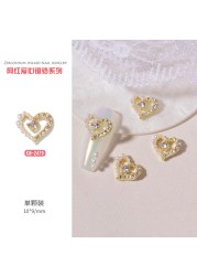 3pcs nail art love zircon color preserved super flash three-dimensional diamond smiley nail accessories love necklace