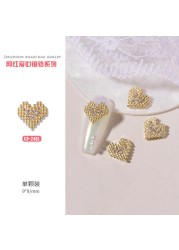 3pcs nail art love zircon color preserved super flash three-dimensional diamond smiley nail accessories love necklace