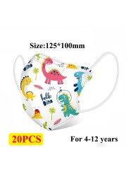 50pcs Children Masks Kn95 N95 Respirator Mascarillas Dust Reusable 4 Layers Animal Print 3D Cartoon Children Girls Boys CE KN95 Mask