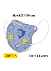 50pcs Children Masks Kn95 N95 Respirator Mascarillas Dust Reusable 4 Layers Animal Print 3D Cartoon Children Girls Boys CE KN95 Mask