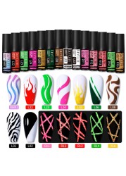 LILYCUTE 14 Colors 5ml Polish Line Gel Kit Nail Art Design UV/LED Nail Polish Drawing Polish DIY Painting Varnish Liner Gel