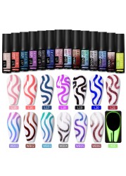 LILYCUTE 14 Colors 5ml Polish Line Gel Kit Nail Art Design UV/LED Nail Polish Drawing Polish DIY Painting Varnish Liner Gel