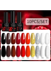 LILYCUTE 10pcs/set Fluorescent Gel Nail Polish Kit Neon Semi-Permanent Soak Off UV Led Gel Varnish Manicure For Nails Art Gel