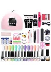 LILYCUTE Nail Gel Polish Set All For Manicure UV LED Dryer Lamp Kit With 18/12pcs Semi-Permanent Soak Off Nail Art Tool Set