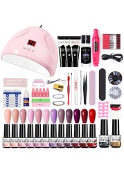 LILYCUTE Nail Gel Polish Set All For Manicure UV LED Dryer Lamp Kit With 18/12pcs Semi-Permanent Soak Off Nail Art Tool Set