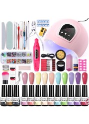 LILYCUTE Nail Gel Polish Set All For Manicure UV LED Dryer Lamp Kit With 18/12pcs Semi-Permanent Soak Off Nail Art Tool Set