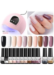 LILYCUTE Nail Gel Polish Set All For Manicure UV LED Dryer Lamp Kit With 18/12pcs Semi-Permanent Soak Off Nail Art Tool Set