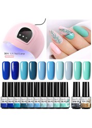 LILYCUTE Nail Gel Polish Set All For Manicure UV LED Dryer Lamp Kit With 18/12pcs Semi-Permanent Soak Off Nail Art Tool Set