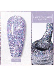 LILYCUTE 7ml Glitter Gel Nail Polish Laser Sequins Soak Off UV Gel Semi Permanent Colored Nails Gel Polish DIY Nail Art Esmalte