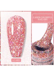 LILYCUTE 7ml Glitter Gel Nail Polish Laser Sequins Soak Off UV Gel Semi Permanent Colored Nails Gel Polish DIY Nail Art Esmalte