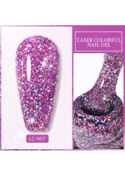 LILYCUTE 7ml Glitter Gel Nail Polish Laser Sequins Soak Off UV Gel Semi Permanent Colored Nails Gel Polish DIY Nail Art Esmalte