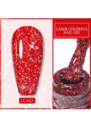 LILYCUTE 7ml Glitter Gel Nail Polish Laser Sequins Soak Off UV Gel Semi Permanent Colored Nails Gel Polish DIY Nail Art Esmalte