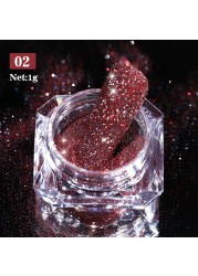 Gold Sliver Nail Reflective Crystals Powder Rainbow Glitter Shiny Pigment Iridescent Glass Micro Drill Nails Art Decoration